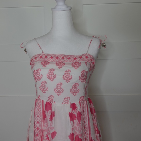 oliphant dress NWT tie strap midi jaipur pink size XS and Size Small available - Picture 2 of 11
